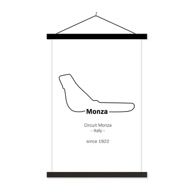 Produktbild von MuchoWow® Textilposter Formel 1 - Monza - Rennstrecke 60x90 cm mit schwarzem Rahmen - Poster Wohnzimmer