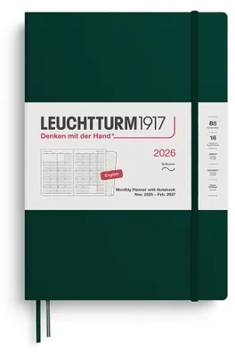Obrázek produktu pro LEUCHTTURM1917 372788 Měsíční plánovač a zápisník, formát A5, rok 2026, 16 měsíců