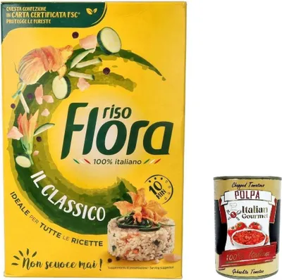 Produktbild von 6x Flora Riso Classico, 100 % italienischer Reis, Italian rice, 1000g + Italian Gourmet polpa 400g