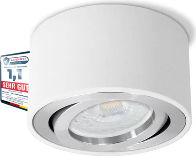 Produktbild von SSC-LUXon LED Aufbauleuchte CELI-1W mit fourSTEP Dimmbar ohne Dimmer - 4W warmweiß 230V - Aufbauspot flach weiß rund