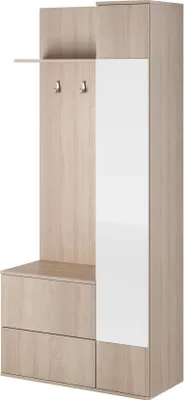 Produktbild von Furniture24 Garderobe Green Diele Flur Schuschrank Kleiderpaneel Flurgarderobe Flurmöbel Sonoma Eiche