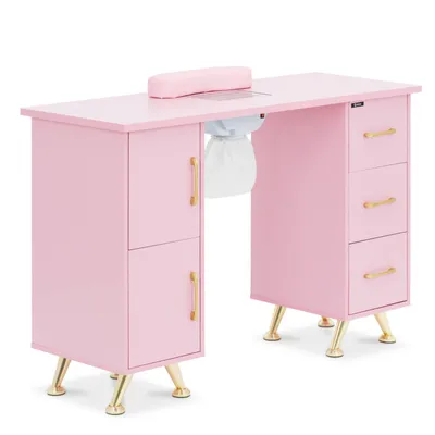 Produktbild von Kosmetiktisch mit Baldachinstütze 120 x 45 x 80 cm - Roségold