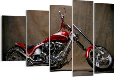 Produktbild von Bild auf Leinwand - Leinwandbild - Motorrad Chrom Räder - 150x100cm - Wand Bild - Wanddeko - Leinwanddruck - Bilder - Kunstdruck - Wanddekoration - Leinwand bilder - Wandkunst - EG150x100-0172