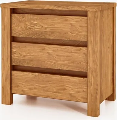 Produktbild von Nachttisch Tinci 3 Wildeiche massiv mit 3 Schubladen B 51 x H 51 x T 30 cm