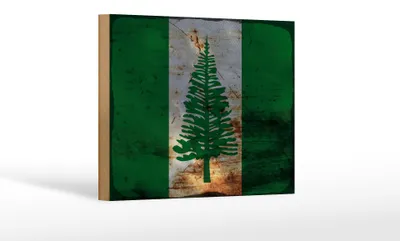 Produktbild von Holzschild Flagge Norfolkinsel 18x12 cm Flag Rost Dekoration