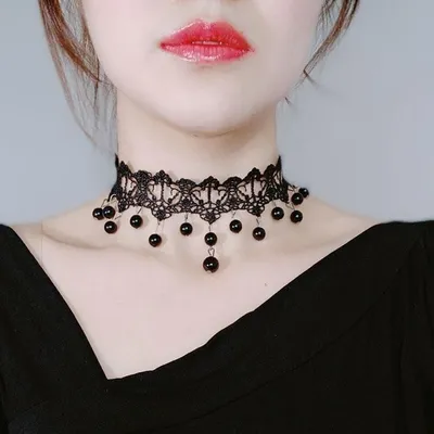 Produktbild von Iris Halskette Schwarz - Eleganter Choker für Damen KP27493