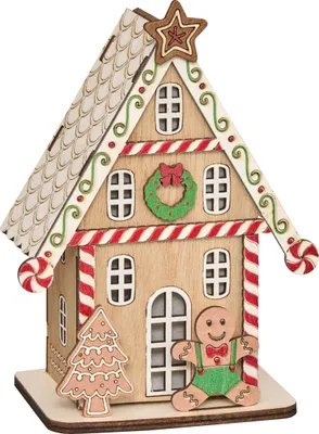 Produktbild von LED-Weihnachtslaterne, Lebkuchenhaus, 15 cm