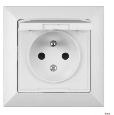 Obrázek produktu pro Zásuvka do omítky s/bez krytí IP44, bílé krytky, model 33030