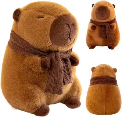 Image de Capybara en peluche, réaliste, 25 cm, peluche pour enfants