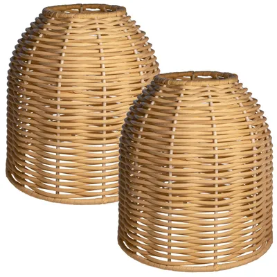 Lampenkap Vintage Rattan, 2 Stück, für Hänge- und Tischlampen
