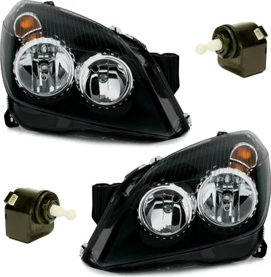Produktbild von TYC Scheinwerfer Set für Opel Astra H ab 2004-2010 in Schwarz H1 H7 Halogen Upgr