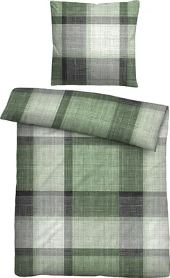 Produktbild von Biberna Bettwäsche grün 1x 135x200 cm + 1x 80x80 cm
