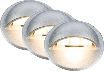 Zdjęcie produktu dla BRILONER Connect to Shine zestaw 3 wpuszczanych lamp podłogowych, zestaw rozszerzający, wodoodporność IP65, światło boczne, ciepłe białe światło, kolor srebrny, 3,5 x 3,5 x 3,5 x 3,65 cm