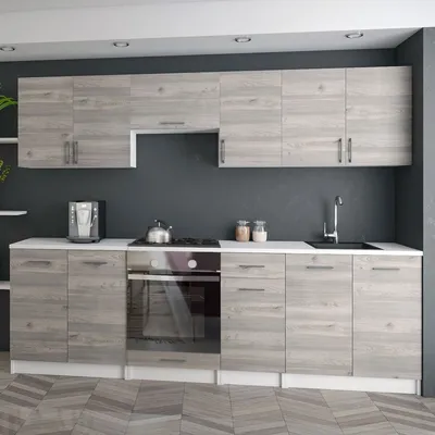 Produktbild von KÜCHE KÜCHENZEILE KÜCHENBLOCK MODERN 240 CM Einbauküche eiche nelson