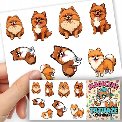 Produktbild von ABWASCHBARE KINDERTATTOOS TEMPORAER - Hunde Rasse SZPIC MINIATUROWY - 8 St.