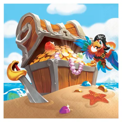 Produktbild von 16 Piratenschatz Papierservietten 33 x 33 cm für Geburtstage - Einheitsgröße
