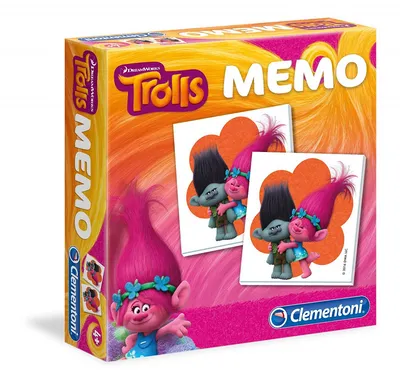 Produktbild von Clementoni Trolls Memospiel für Kinder, 80 Bildtafeln, 1-4 Spieler, ab 4 Jahren