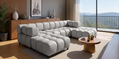 Produktbild von Kaiser Möbel Ecksofa U-Form Bolla, stoff Bluvel, Grau