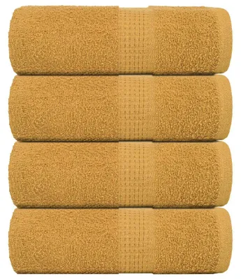 Image de vidaXL Lingettes FROGN, lot de 4, dorées, 30 x 30 cm, 360 g/m²