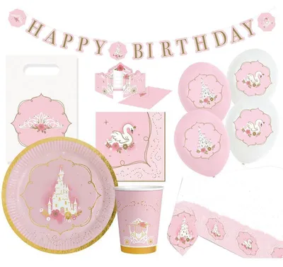 Produktbild von Prinzessin Schwan Partyset 56-teilig