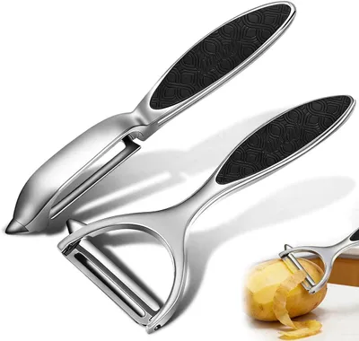 Produktbild von 2PCS Sparschäler Schäler Edelstahl Zweischneidig Pendelklinge Rostfrei