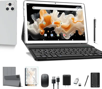 Tablet 10 Zoll mit Tastatur und Stift | 16GB RAM+128GB ROM (1TB TF) Android 12 2023 Neueste MTK Octa-Core 2.0GHz | 5G WIF | 13MP | 7000mAh