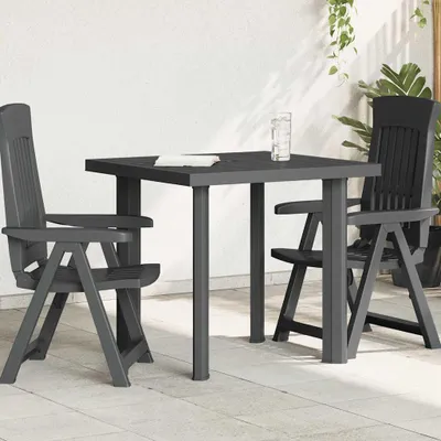 Image de vidaXL Table de jardin anthracite 80x75x72 cm plastique