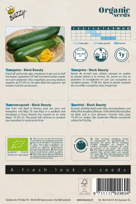 Image de Buzzy Organic Courgettes Black Beauty - Graines- Env. 2 gr | Buzzy_92960