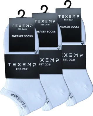 Produktbild von TEXEMP Sneaker Socken Damen & Herren 10 Paar Baumwolle Freizeit Sport Kurz | B215 - 39-42 - Weiß - 15er Pack