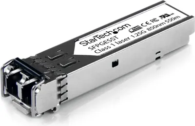 Produktbild von StarTech.com Cisco kompatibles Gigabit SFP Transceiver Modul MM LC - Mini-GBIC bis 550m - Glasfaser Transciever DDM 850nm - 1000Base-SX - SFP (Mini-GBIC)-Transceiver-Modul - 1GbE - 1000Base-SX - LC Multi-Mode - bis zu 550 m - 850 nm - für P/N: ET91000LCOAM