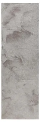 Produktbild von benuta Basic Kunstfaser Fellteppich Furry - Hellgrau 70x200 cm - Weicher Wohnzimmerteppich - Anti-Rutsch-Rückseite - Waschbar - Für Fußbodenheizung geeignet
