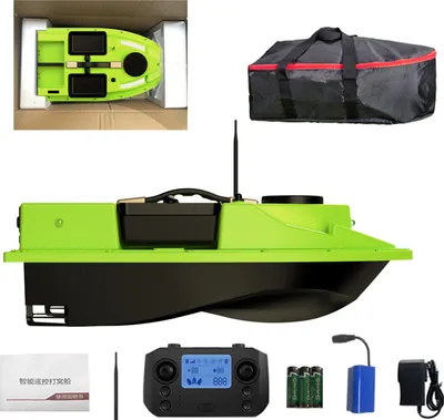 Immagine prodotto di Barca da pesca, 2KG carico 500M telecomando, 99 punti GPS 4 scatole per esche, 7.4V 12000mAh, barca da pesca