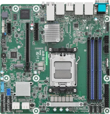 Produktbild von Asrock B650D4U-2L2T/BCM, AMD, Sockel AM5, AMD Ryzen™ 3, AMD Ryzen™ 5, DDR5-SDRAM, 32 GB, DIMM