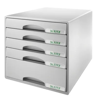 Image de LEITZ 5211-00-85 Boîte à tiroirs Plus, 5 tiroirs, gris