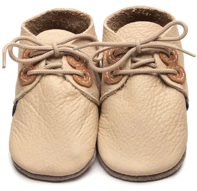 Produktbild von Inch Blue Derby Kleinkinder Krabbelschuhe Beige (Cream/Tan), 3990-CRE