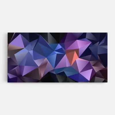 Produktbild von ARTHUB® Leinwandbild 40x80 cm, Black Purple Triangle | Wohnzimmerdekoration, Hängende Bilder, Wanddekoration, Heimdekoration, Abstrakte, Geometrische