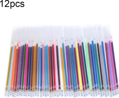 Produktbild von 12/24/36/48/100pcs Multicolor 1mm Schreiben von Malerei Gel Stift Ersetzbare Nachfüllungen-Zufällige Farbe ,Größen:12pcs