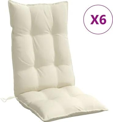 Produktbild von Hochlehner-Auflagen 6 Stk. Creme Oxford-Gewebe