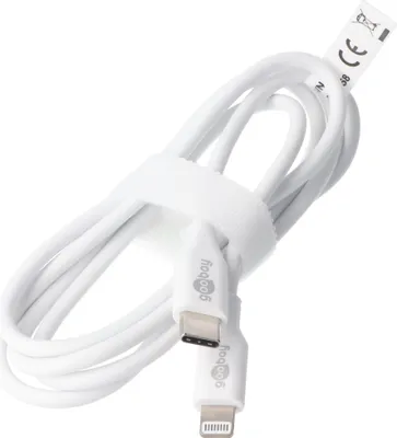 Produktbild von Lightning USB-C Lade- und Synchronisationskabel, das MFi-Kabel für Apple iPhone, iPad, weiß 2 Meter