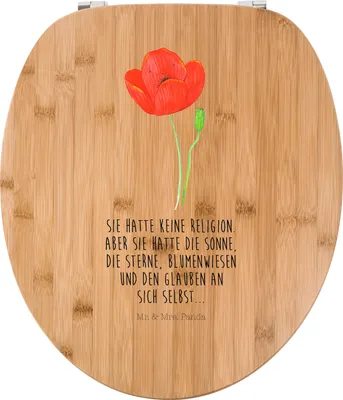Produktbild von Mr. & Mrs. Panda Toilettendeckel Blume Mohnblume - Transparent - Geschenk, Glaube, Mohn, WC Brille, Motivation, Respekt, WC-Sitz, Pflanzen, Sitz, Deckel, Religion