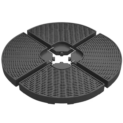 Produktbild von Outsunny 4-tlg. Sonnenschirmgewicht Schirmgewicht für Ampelschirm, HDPE, Schwarz