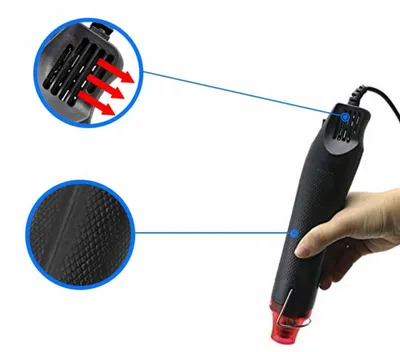 Productafbeelding van Mini Heteluchtpistool Set – 300W Hot-Air en 850 Krimpkousen | 2:1 Poliolefin Ø1–14mm | Isolatie Elektronica