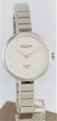 Produktbild von REGENT 2254024 Damenuhr Edelstahl Silber Weißes Zifferblatt