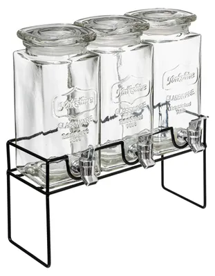 Produktbild von Secret de Gourmet Getrankespender/Limonadenzapfhahn - 3x - Glas - 1,5 Liter - im Halter