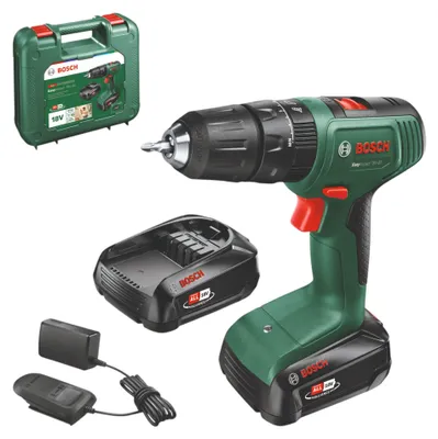 Image de Bosch EasyImpact 18V-40 - Marteau perforateur/pilote - sans fil - 2 vitesses - clé de mandrin 13 mm - 32 N-m - 2 batteries, chargeur inclus - 18 V