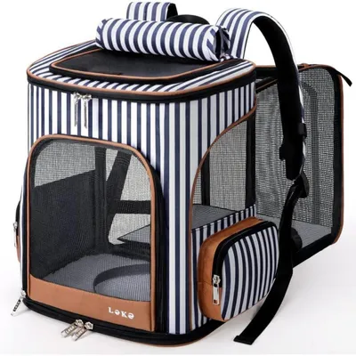 Produktbild von Erweiterbarer Katzen- und Hunderucksack XL Gestreift 36x31x42 cm