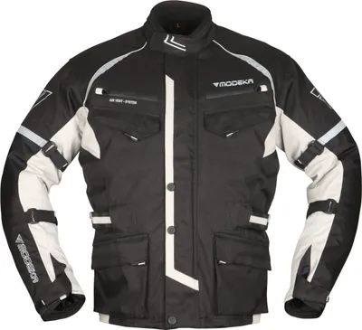 Immagine prodotto di Giacca in tessuto Modeka Tarex per moto, nero/grigio chiaro, 3XL