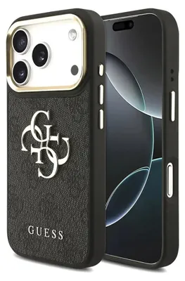 Produktbild von Guess 4G Metall-Rückabdeckung für das Apple iPhone 18 Pro / 17 Pro - Schwarz