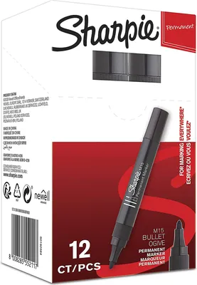 Produktbild von Sharpie M15 Permanentmarker | Patronenspitze | schwarz | 12er Box