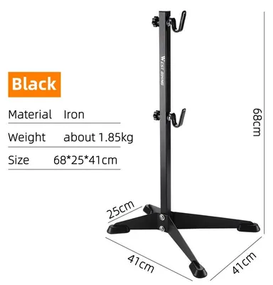 Produktbild von Fahrradständer - Fahrrad Parkständer Bodenständer - 68 cm Stahl - Für MTB und Rennrad mit Scheibenbremse - Abnehmbar platzsparend - Schwarz